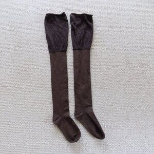 NEW KENSIE KNEE HIGH BOOT SOCKS BROWN DECORATIVE